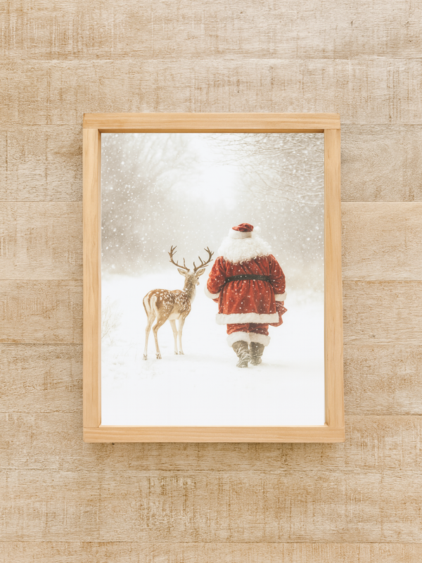 Santa and Reindeer Walking