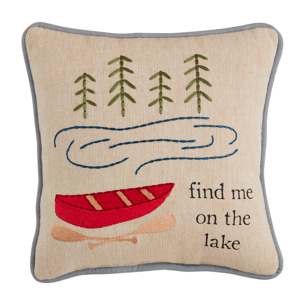 Find Me On the Lake Mini Embroidered Pillow Lily and Sparrow