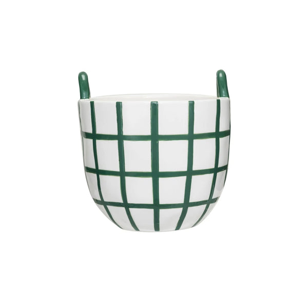 Green and White Grid Container