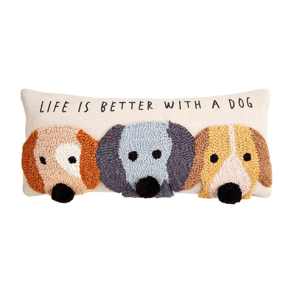 Hooked Wool Dog Pillows