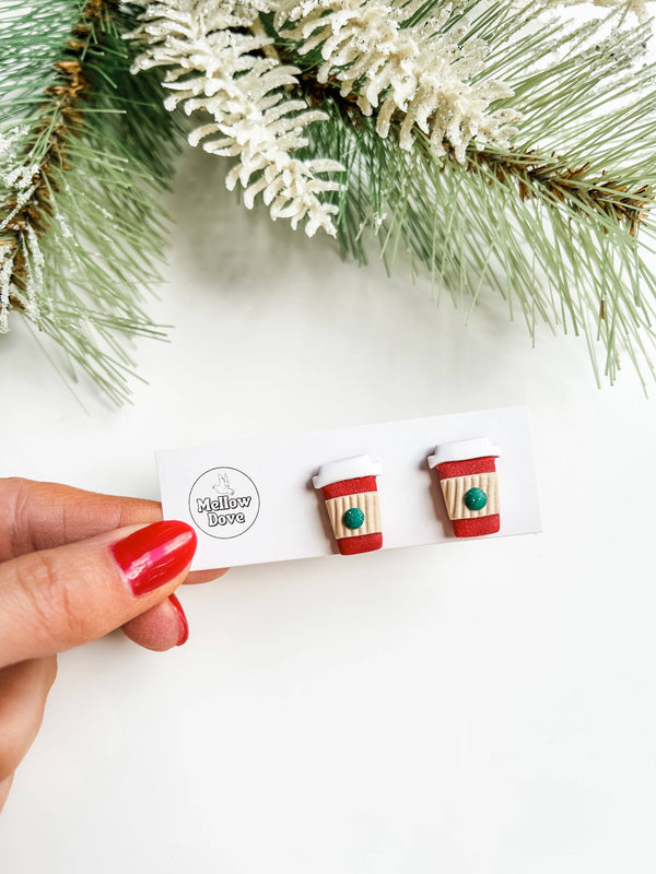 Holiday Coffee Cup Studs