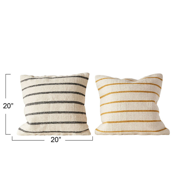 Striped Woven Wool Blend Pillow