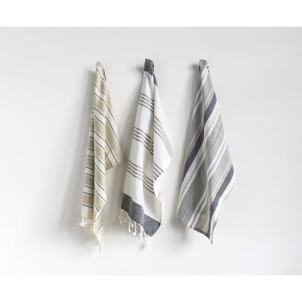 Cotton Striped Tea Towel, Set of 3