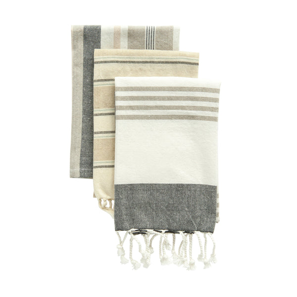 Cotton Striped Tea Towel, Set of 3