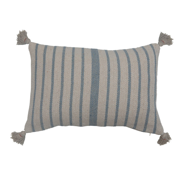Lumbar Woven Pillow with Tassels