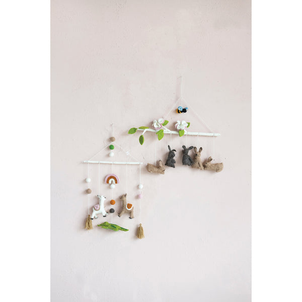 Wool Felt Mobile with Animals