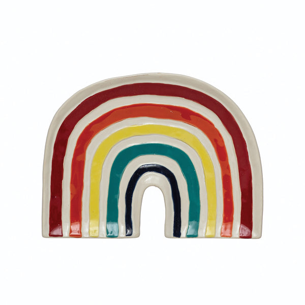 Rainbow Debossed Stoneware Plate