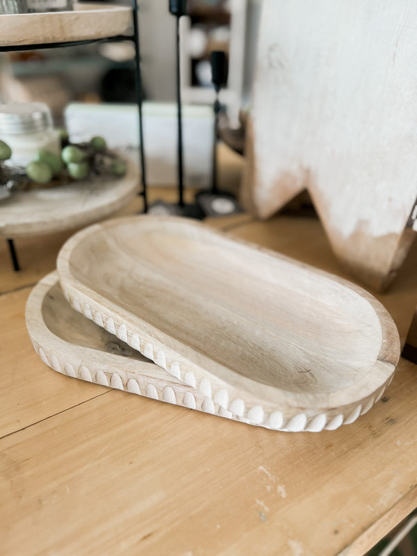 Carved Wood Oval Platter