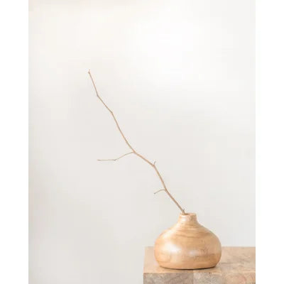 Round Wood Vase