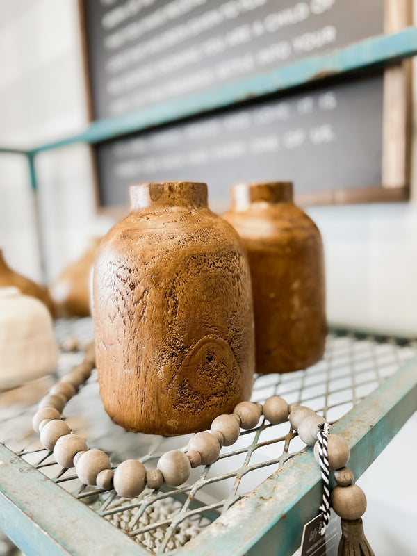 7" Modern Wood Vase