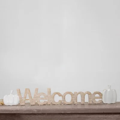 Welcome Sign with Pumpkin