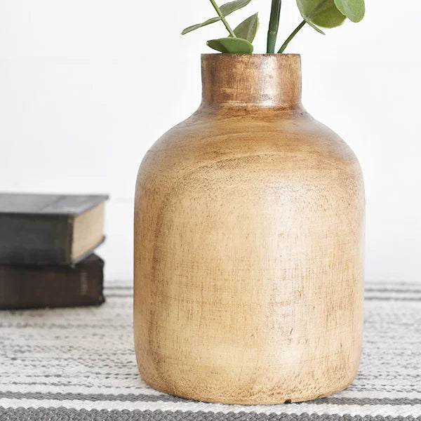 7" Modern Wood Vase